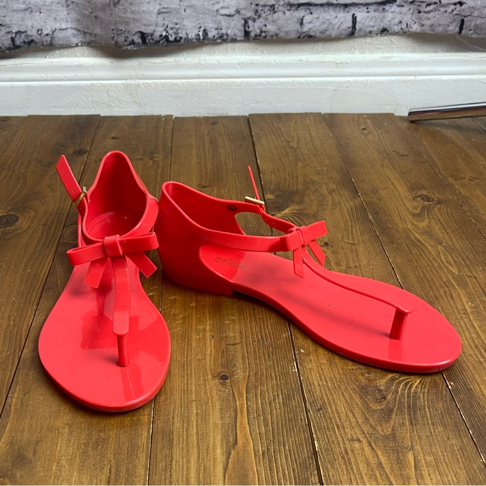 Melissa honey jelly sandals size 5 creamy red color